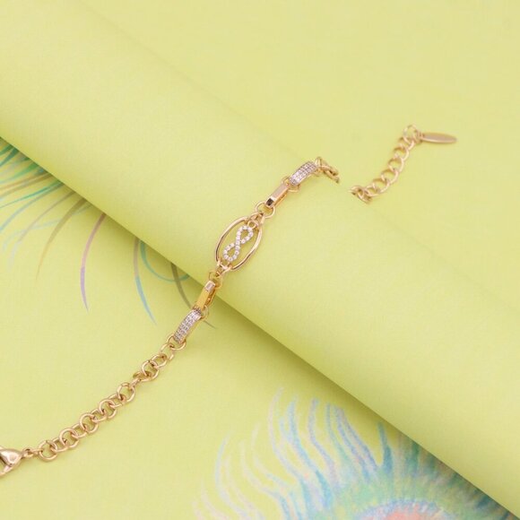 "Rose Gold Infinity Link Bracelet with Adjustable Chain, XPBL0930 - Picture 2 of 12